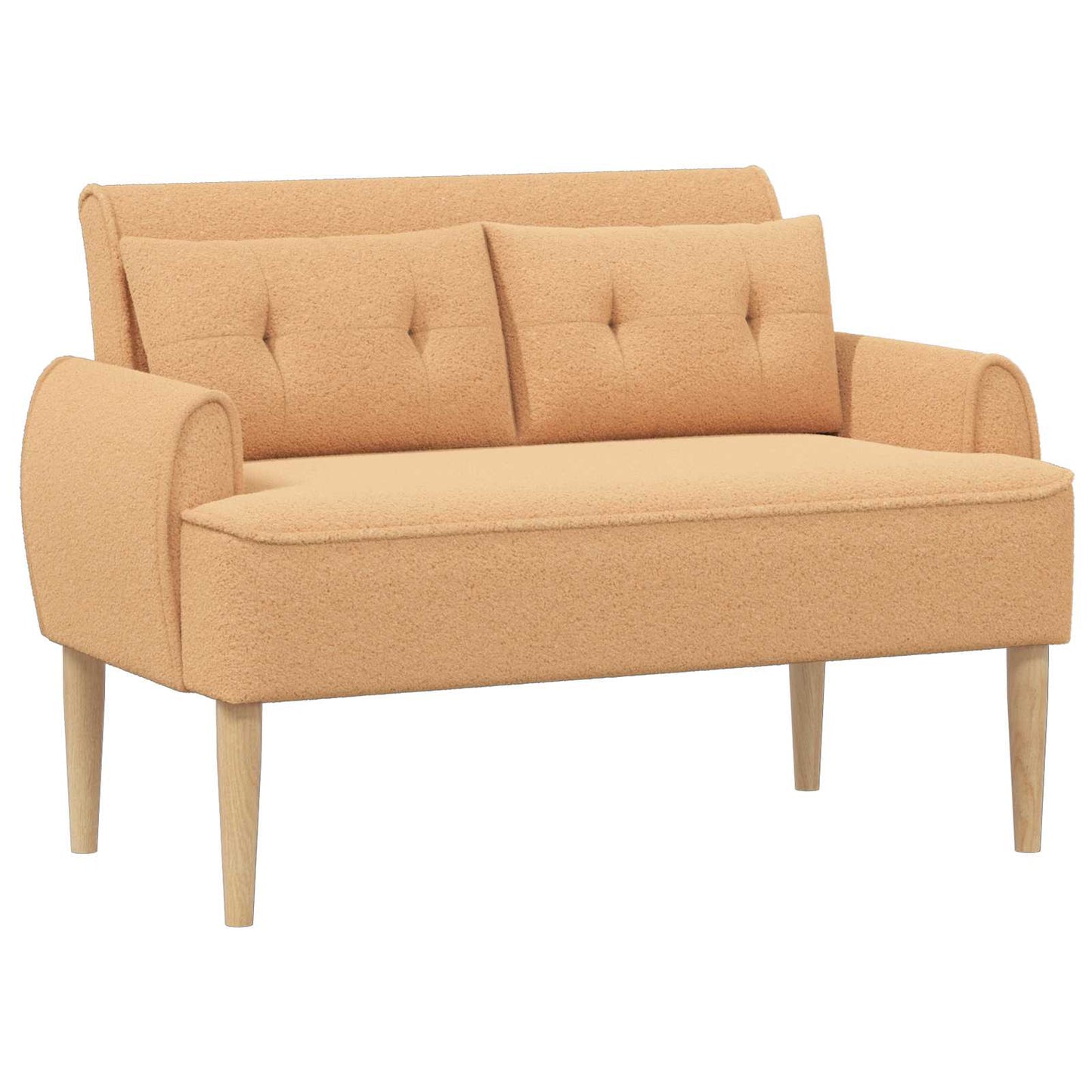vidaXL Love seat με κουμπιά 2-θέσιο Μπεζ 117 x 67 x 77 εκ. Μπουκλέ