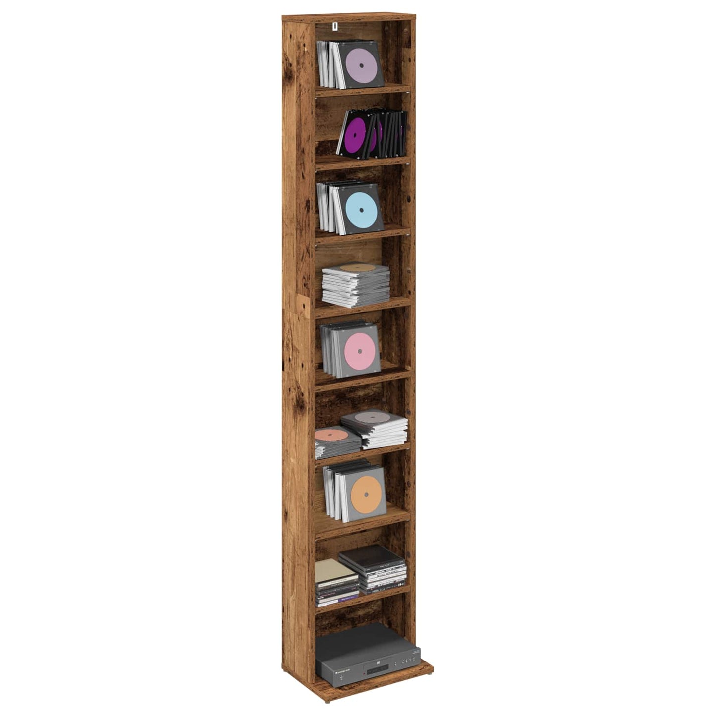 vidaXL Ντουλάπα CD Παλαιωμένο ξύλο 33 x 23,5 x 175 εκ.