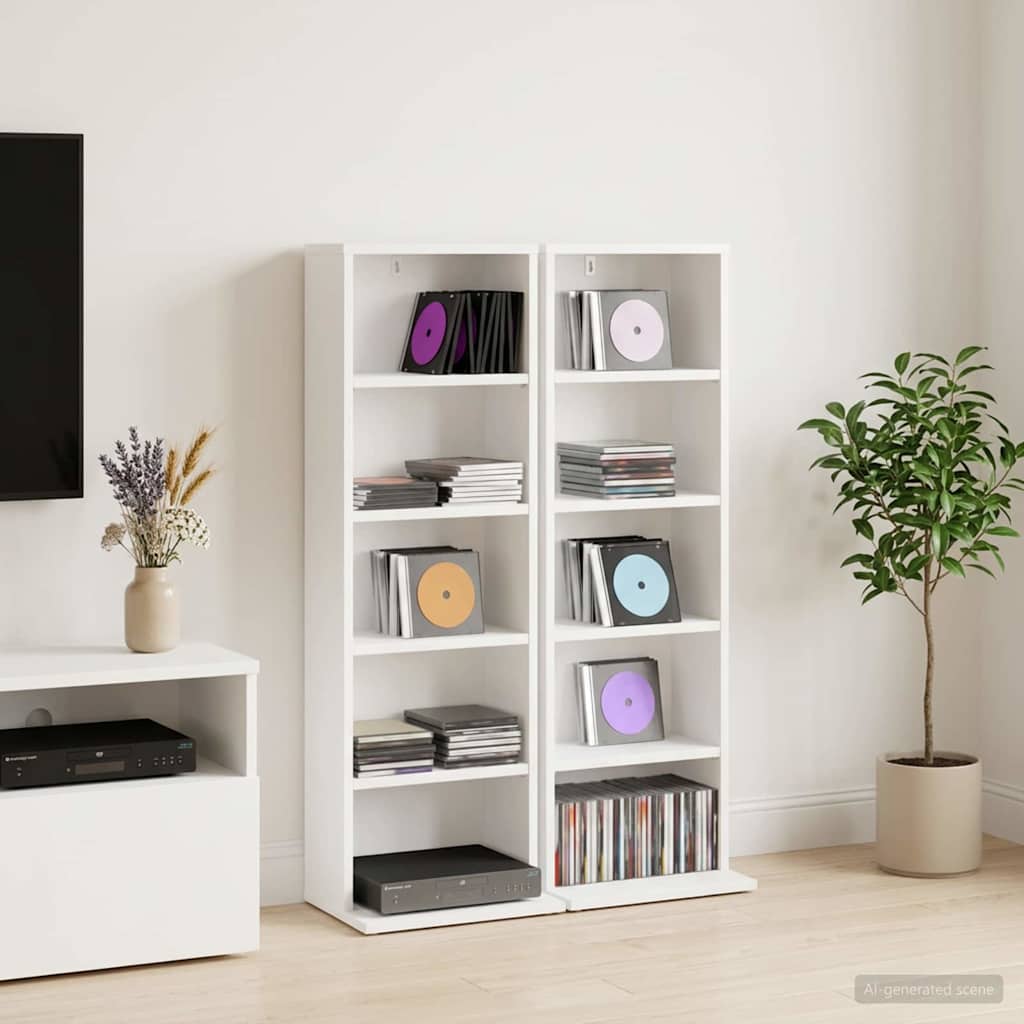 vidaXL Ντουλάπα CD 2 τμχ. Λευκό 33 x 23,5 x 97,5 εκ.