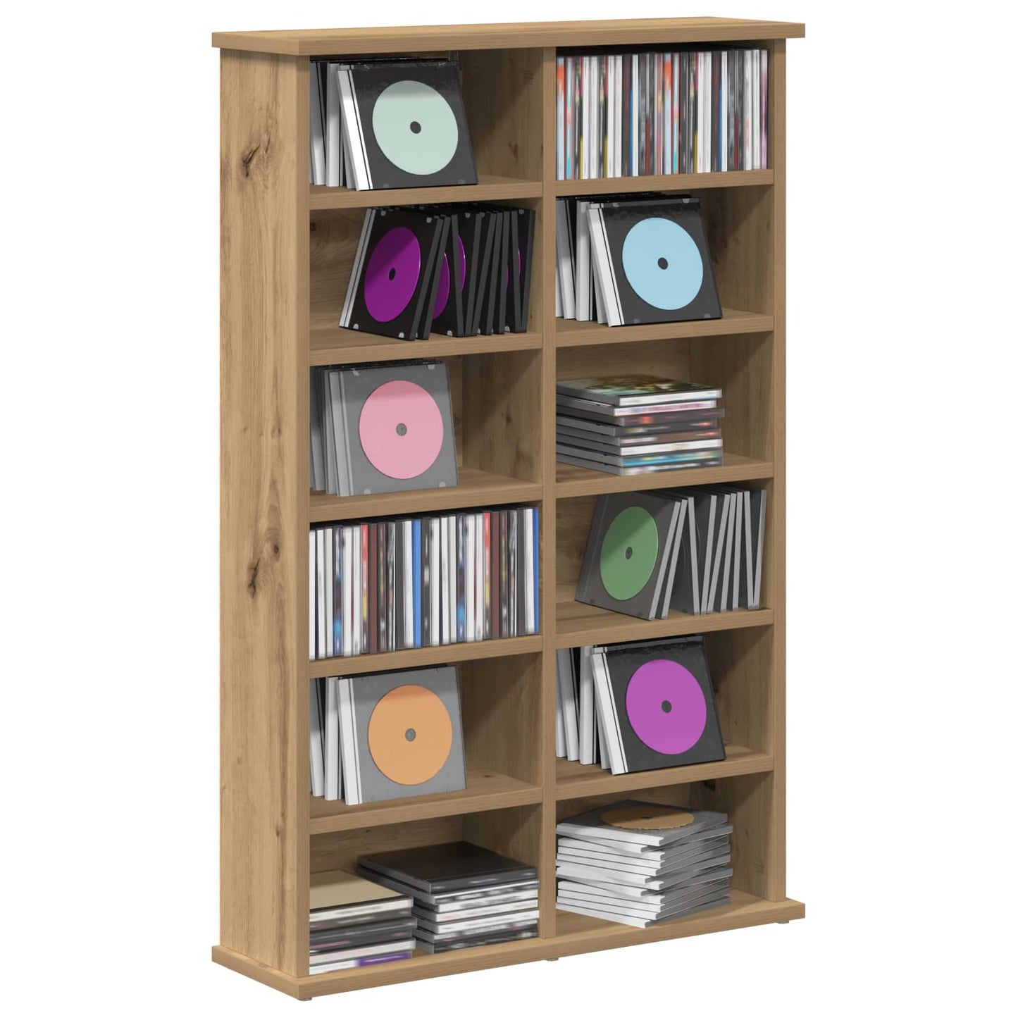 vidaXL Ντουλάπα CD Artisan Δρυς 60 x 17 x 92 εκ. Επεξεργασμένο Ξύλο