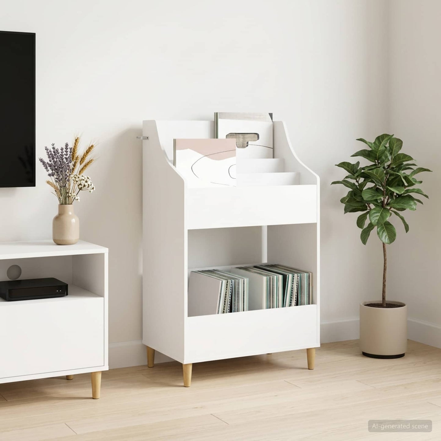 vidaXL Ράφια Μέσων Λευκό 70,5 x 46 x 112 εκ. Επεξεργασμένο Ξύλο