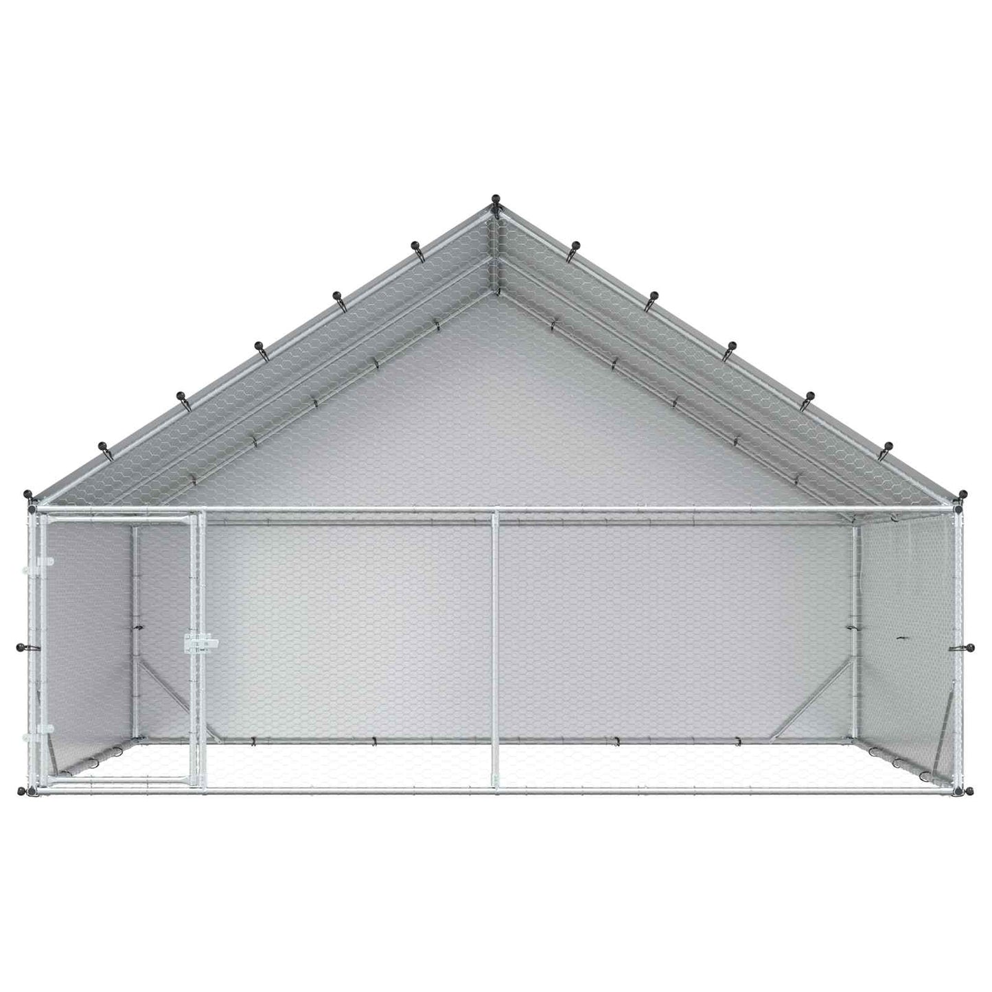 vidaXL Κοτέτσι με Οροφή Ασημί 300 x 200 x 190 εκ.