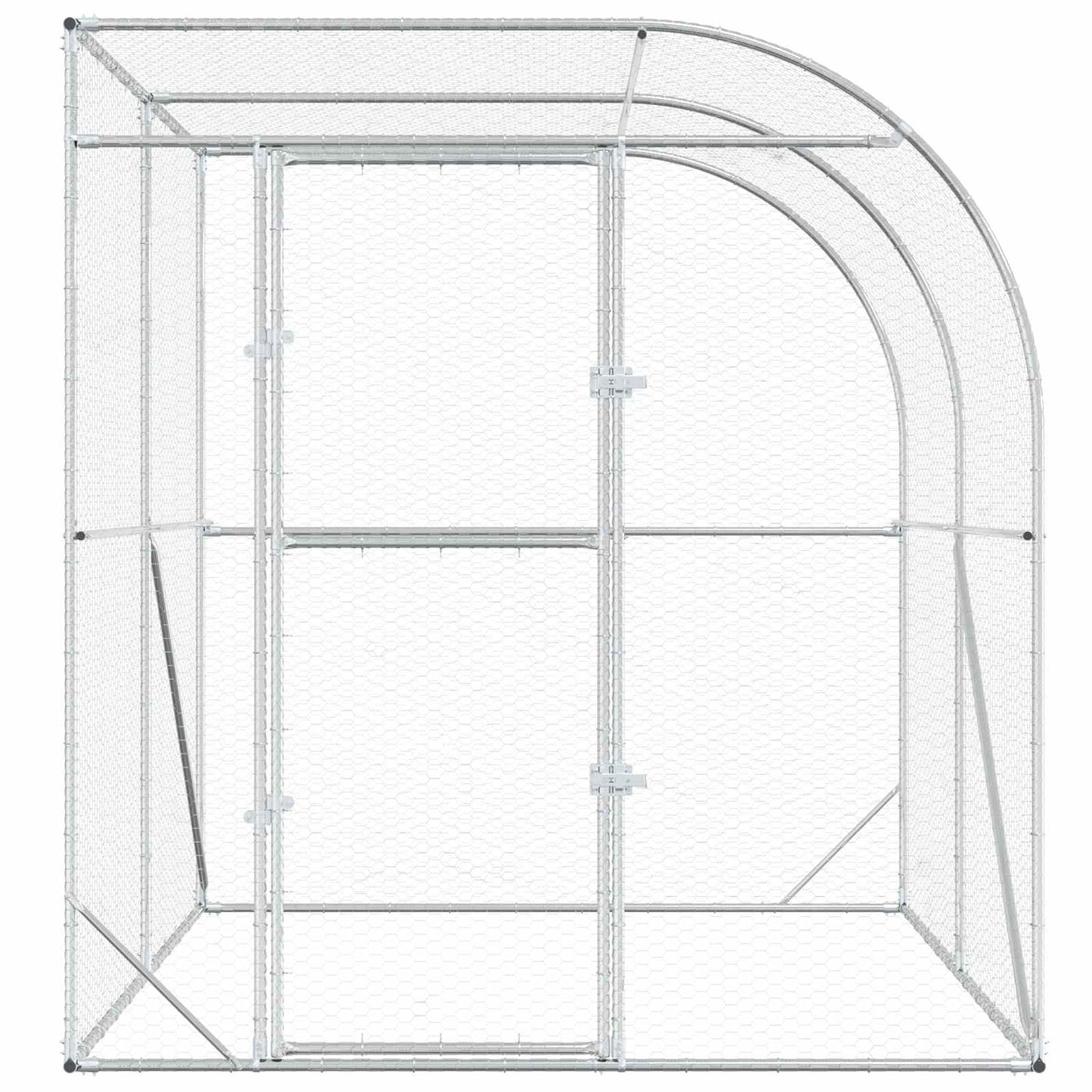 vidaXL Κοτέτσι Ασημί 200 x 200 x 215 εκ Γαλβανισμένος Χάλυβας