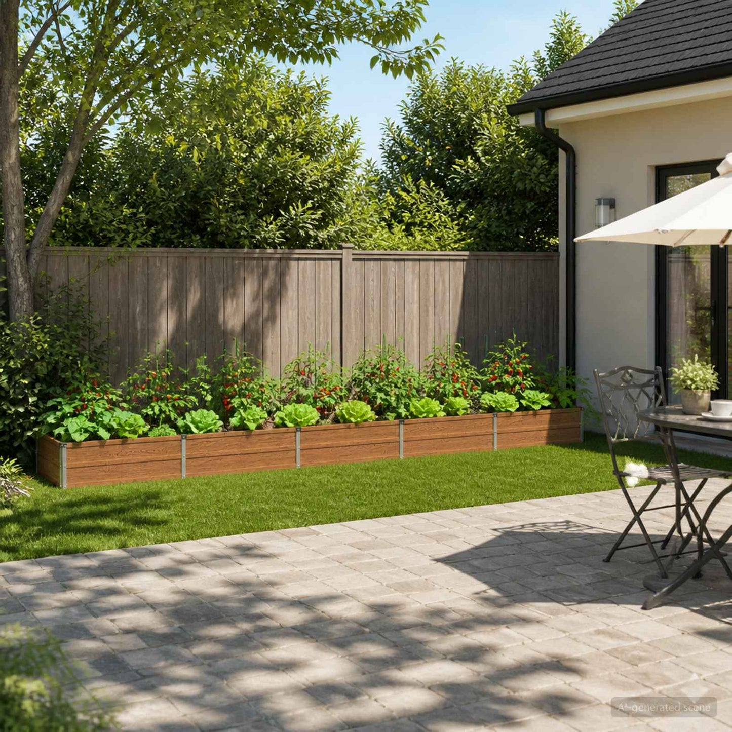 vidaXL Υψωμένο Κρεβάτι Κήπου Ξύλινο Καφέ 400 x 80 x 24 εκ.