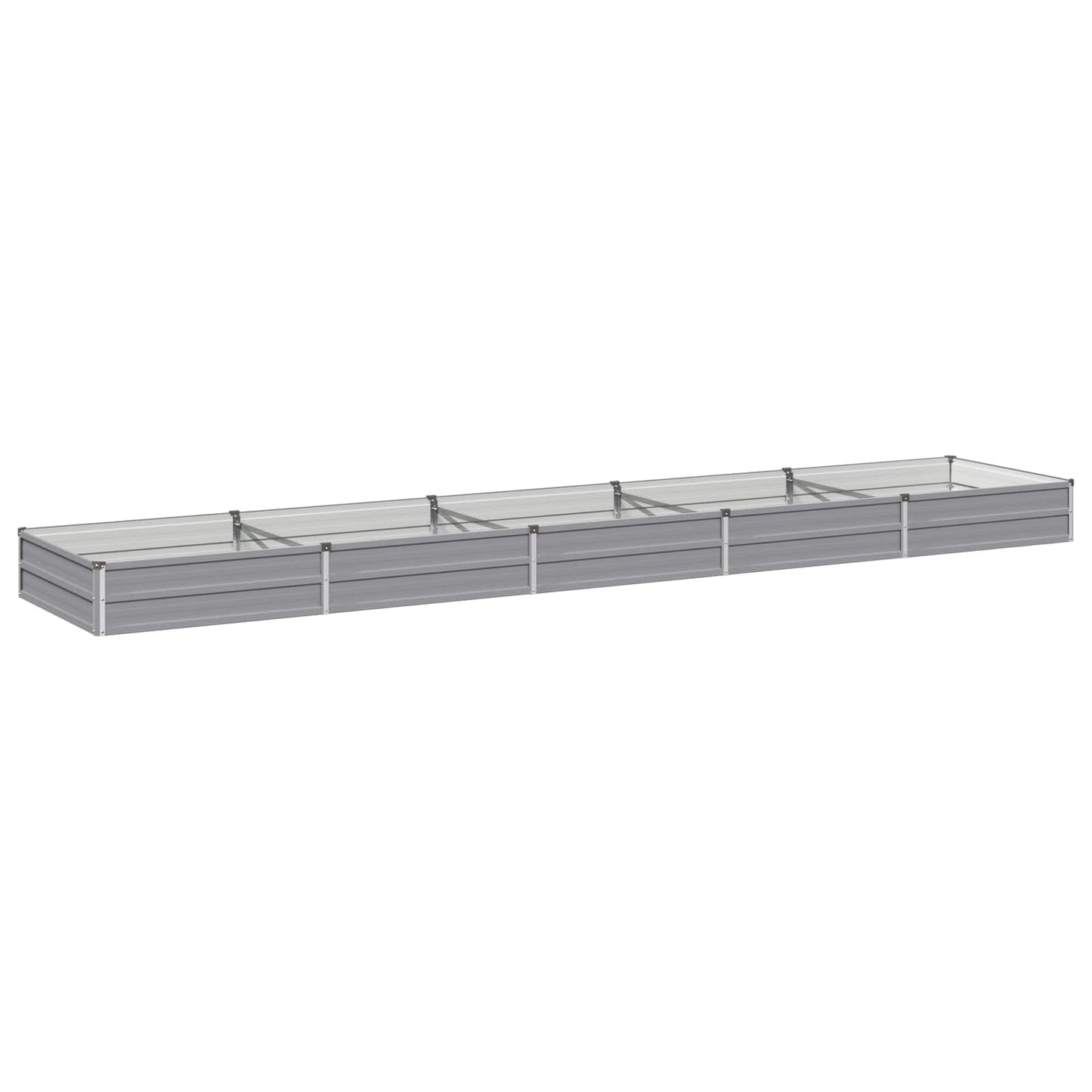 vidaXL Υψωμένο Κρεβάτι Κήπου Γκρι 400 x 80 x 24 εκ.