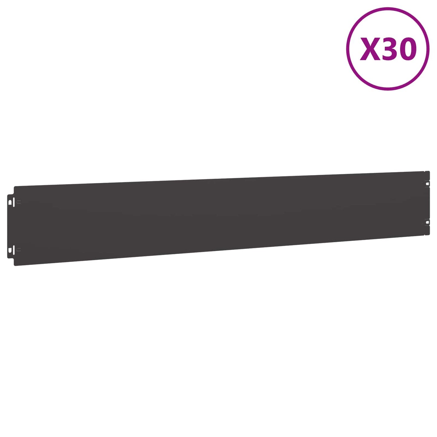 vidaXL Περίγραμμα γκαζόν 30 τμχ. 15 x 103 cm Ατσάλι Μαύρο
