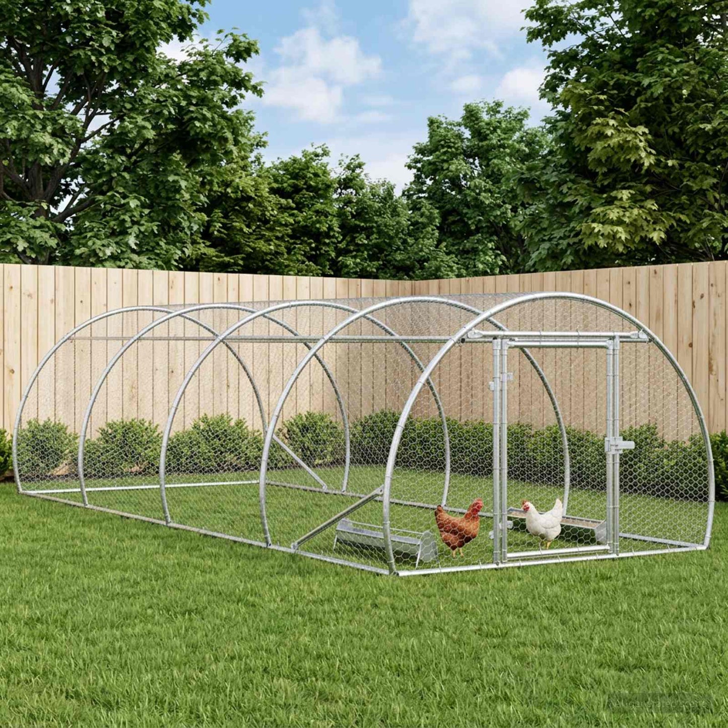 vidaXL Κοτέτσι Ασημί 400 x 150 x 100 εκ. Γαλβανισμένος Χάλυβας