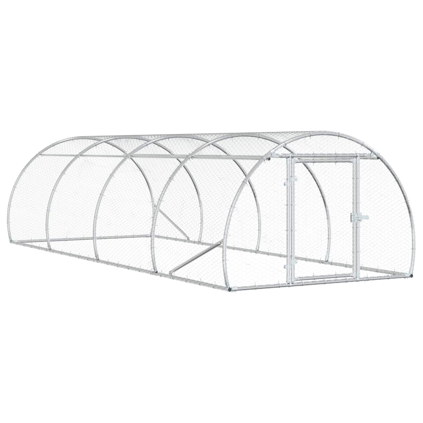 vidaXL Κοτέτσι Ασημί 400 x 150 x 100 εκ. Γαλβανισμένος Χάλυβας