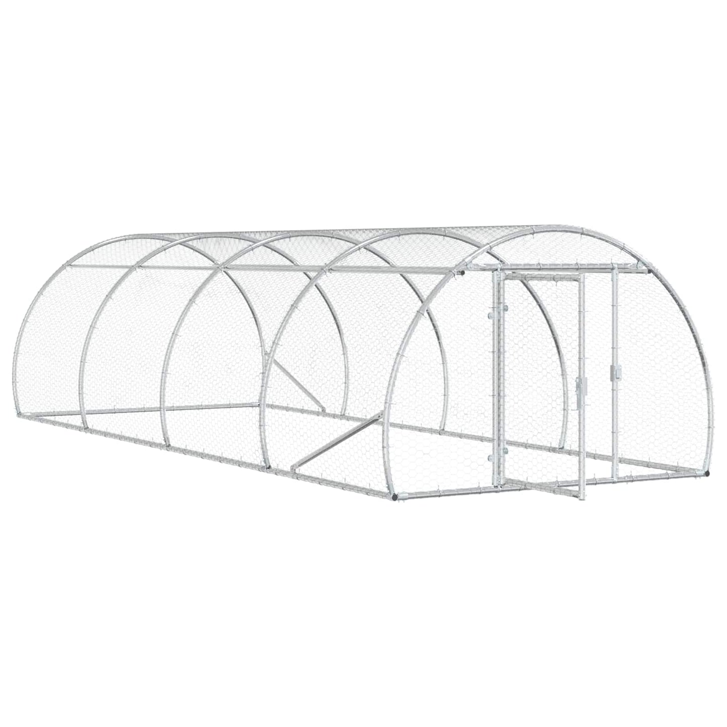 vidaXL Κοτέτσι Ασημί 400 x 150 x 100 εκ. Γαλβανισμένος Χάλυβας
