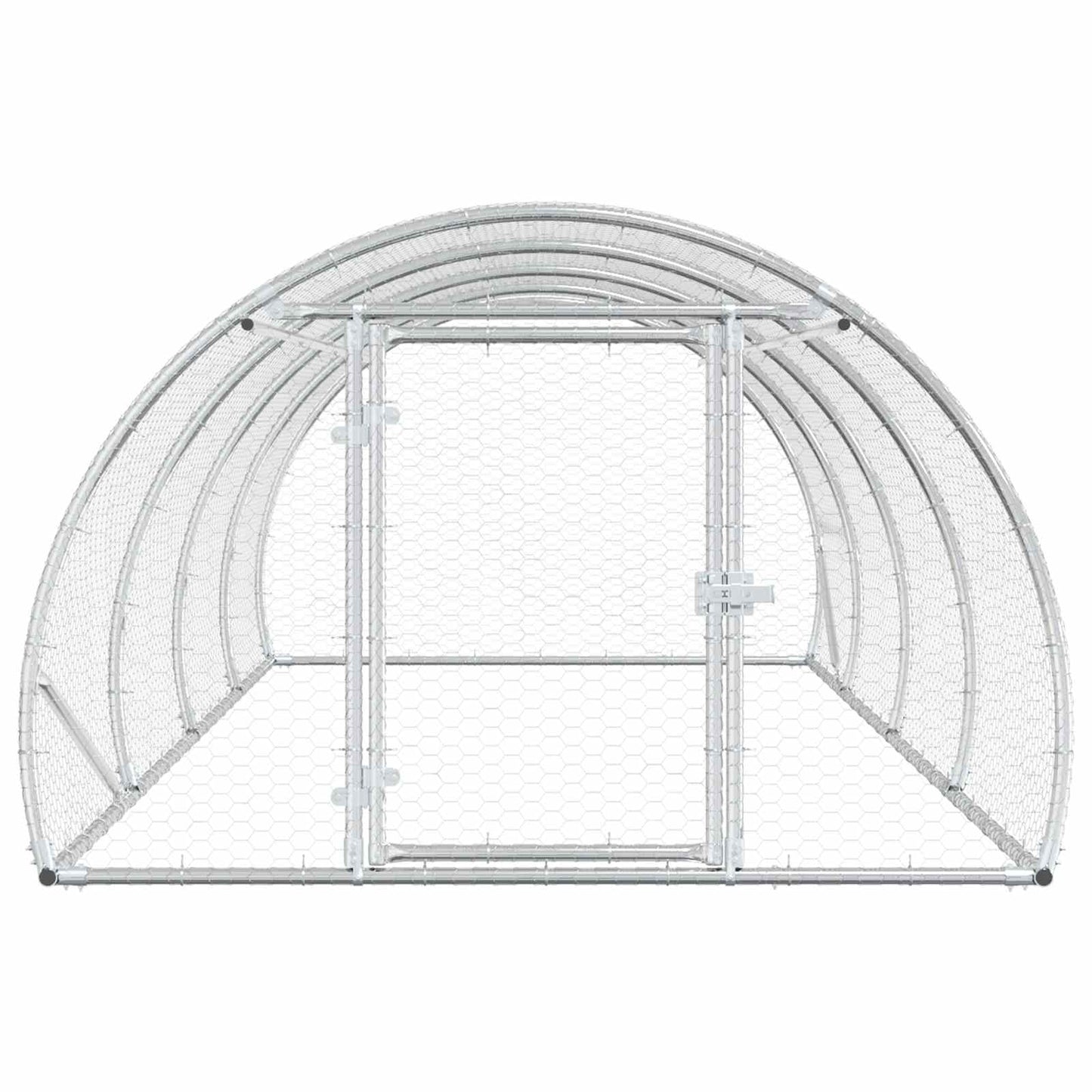 vidaXL Κοτέτσι Ασημί 400 x 150 x 100 εκ. Γαλβανισμένος Χάλυβας