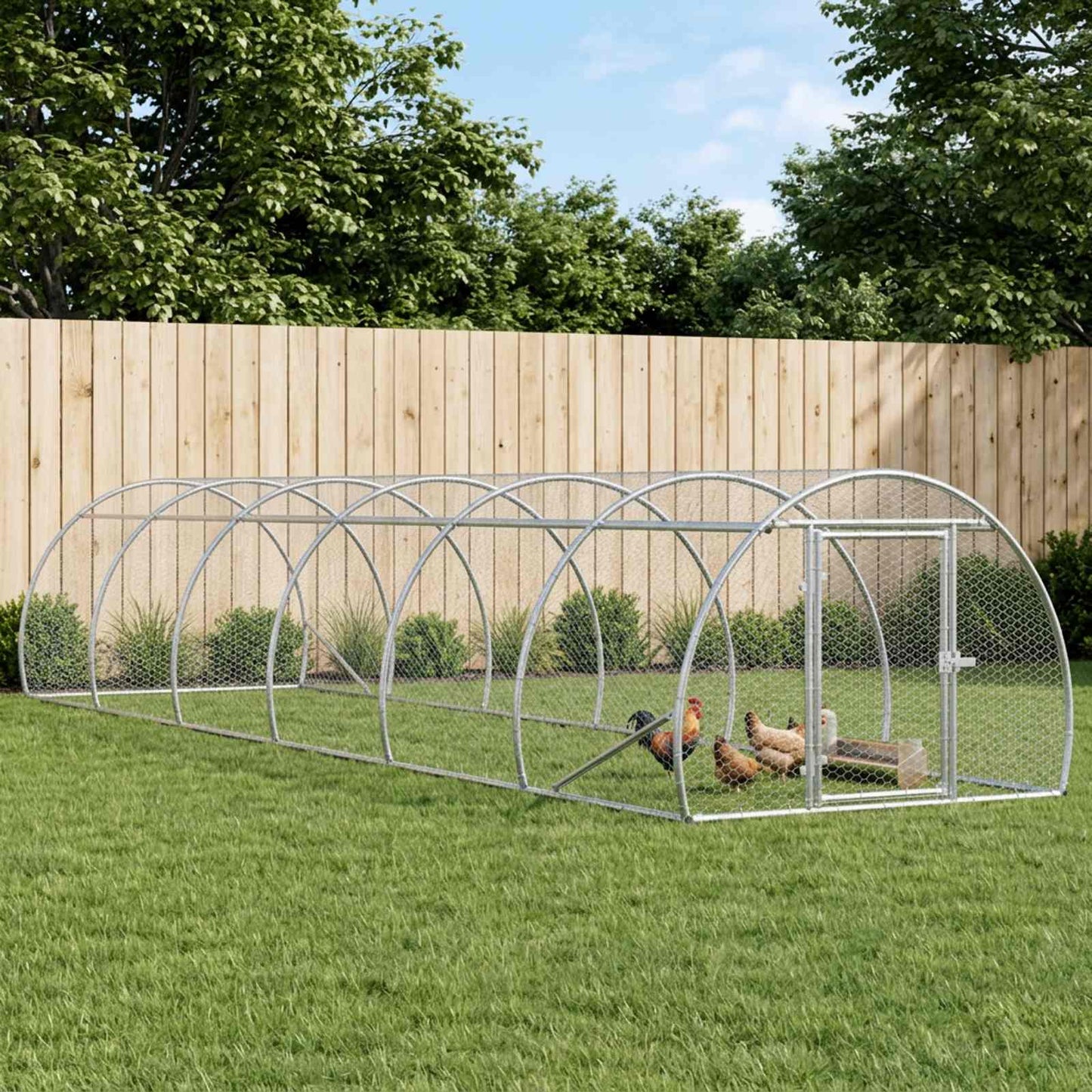 vidaXL Κοτέτσι Ασημί 600 x 150 x 100 εκ. Γαλβανισμένος Χάλυβας