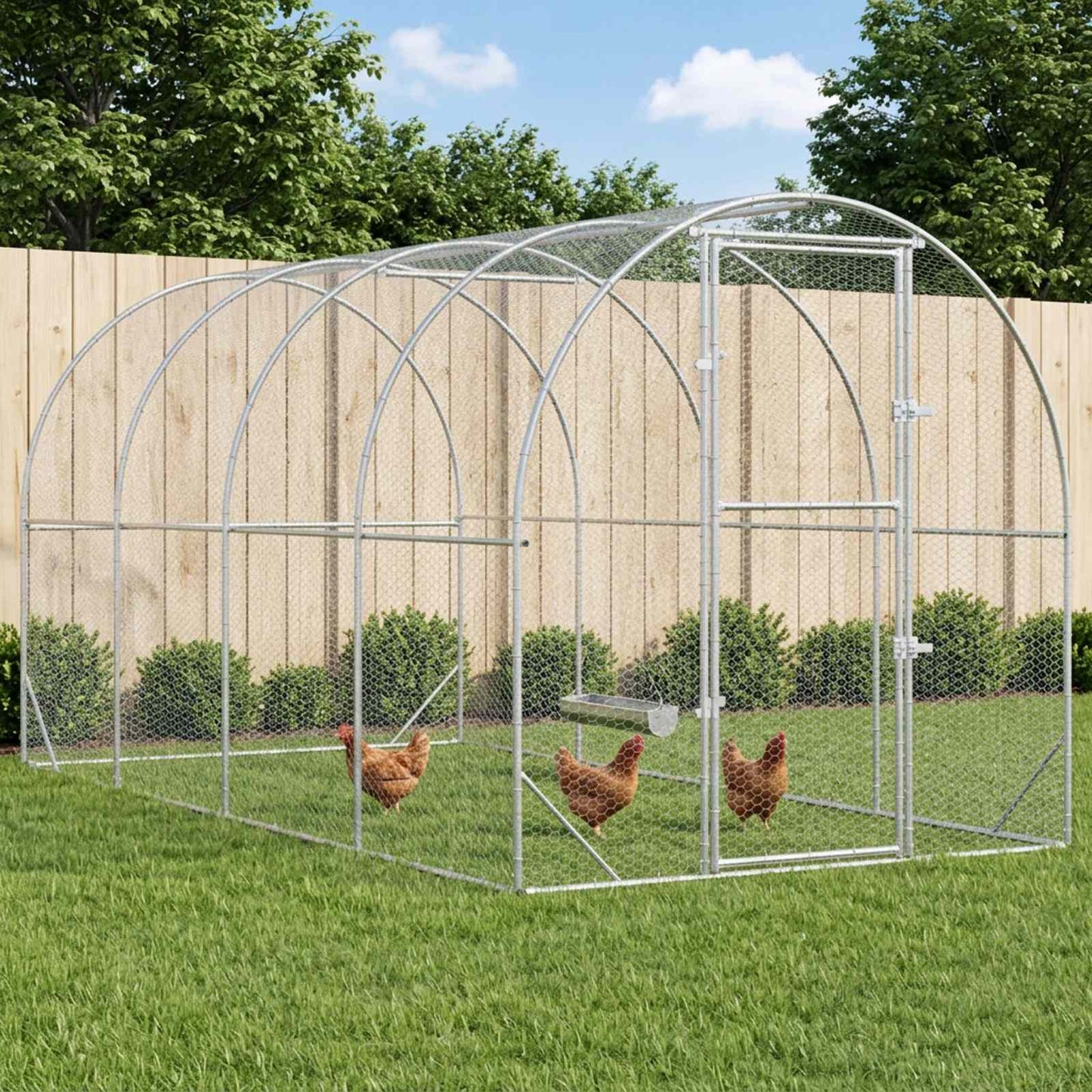 vidaXL Κοτέτσι Ασημί 400 x 200 x 200 εκ. Γαλβανισμένος Χάλυβας