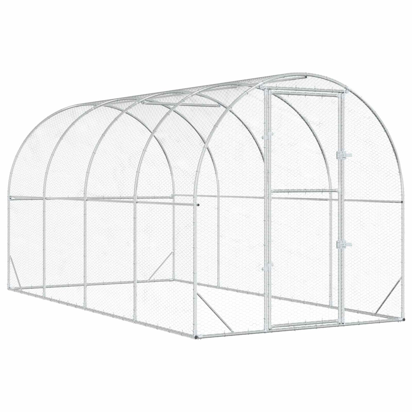 vidaXL Κοτέτσι Ασημί 400 x 200 x 200 εκ. Γαλβανισμένος Χάλυβας