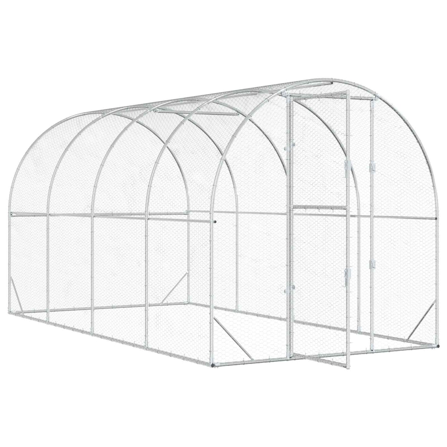 vidaXL Κοτέτσι Ασημί 400 x 200 x 200 εκ. Γαλβανισμένος Χάλυβας