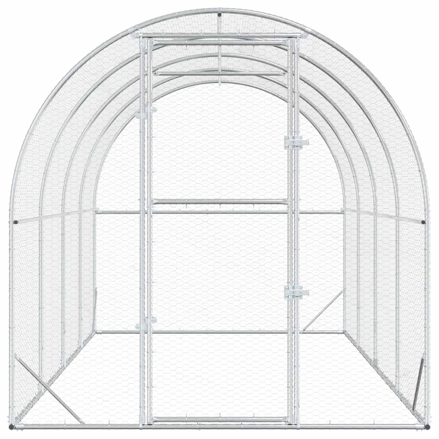 vidaXL Κοτέτσι Ασημί 400 x 200 x 200 εκ. Γαλβανισμένος Χάλυβας