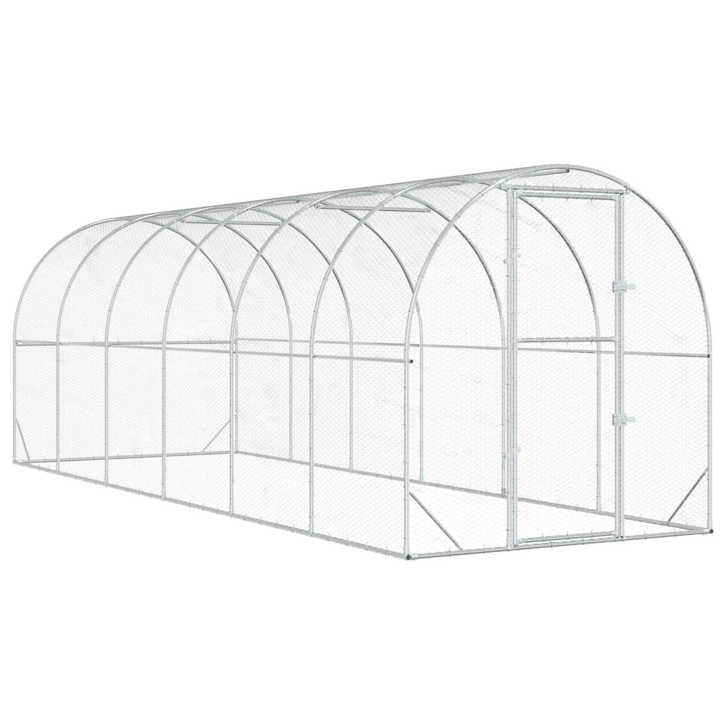 vidaXL Κοτέτσι Ασημί 600 x 200 x 200 εκ. Γαλβανισμένος Χάλυβας