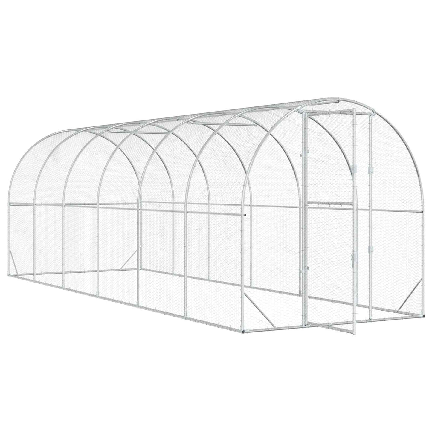 vidaXL Κοτέτσι Ασημί 600 x 200 x 200 εκ. Γαλβανισμένος Χάλυβας