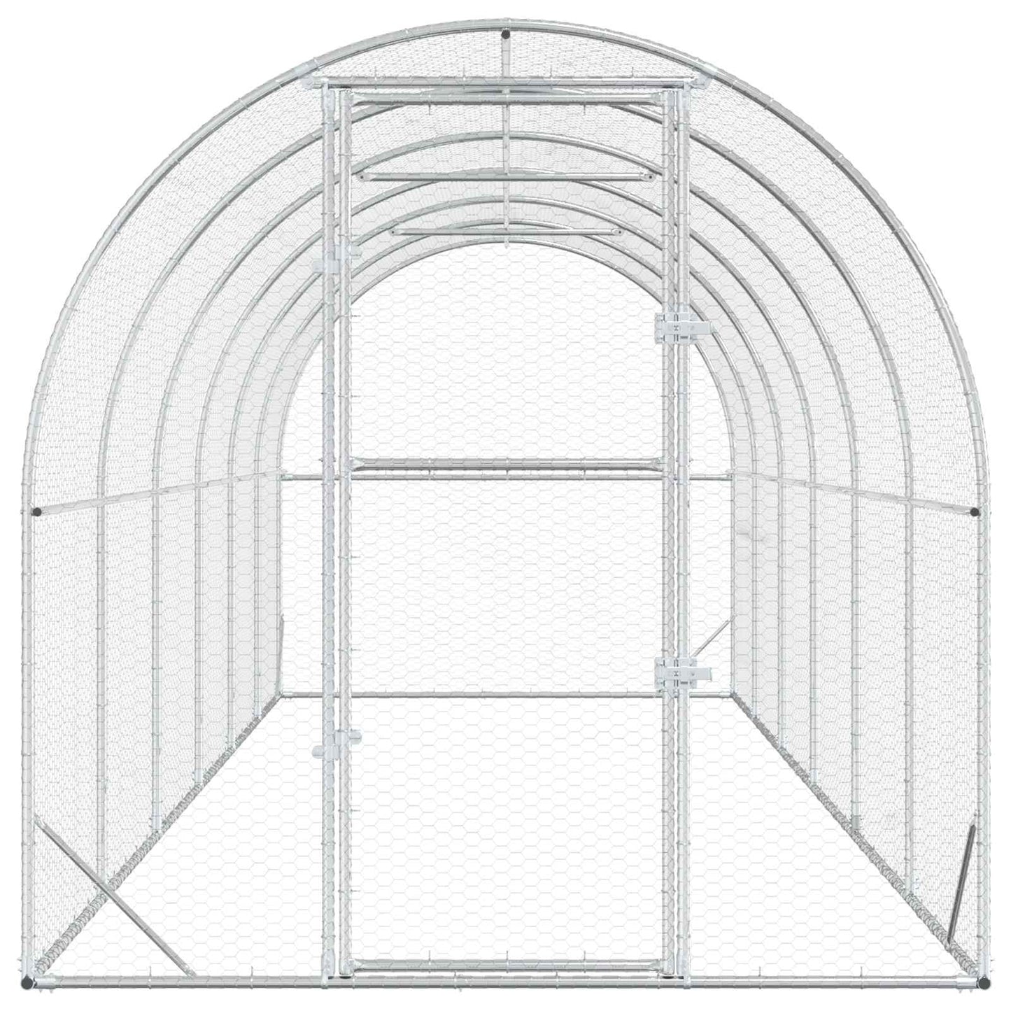 vidaXL Κοτέτσι Ασημί 600 x 200 x 200 εκ. Γαλβανισμένος Χάλυβας