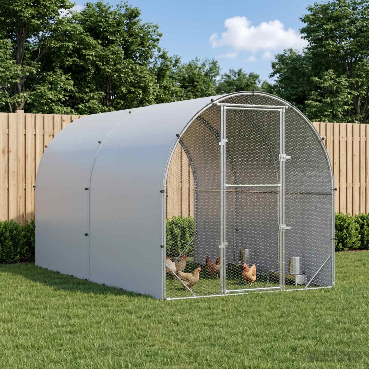 vidaXL Κοτέτσι Ασημί 400 x 200 x 200 εκ. Γαλβανισμένος Χάλυβας