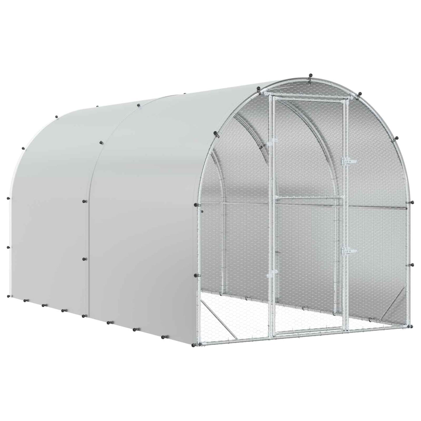 vidaXL Κοτέτσι Ασημί 400 x 200 x 200 εκ. Γαλβανισμένος Χάλυβας
