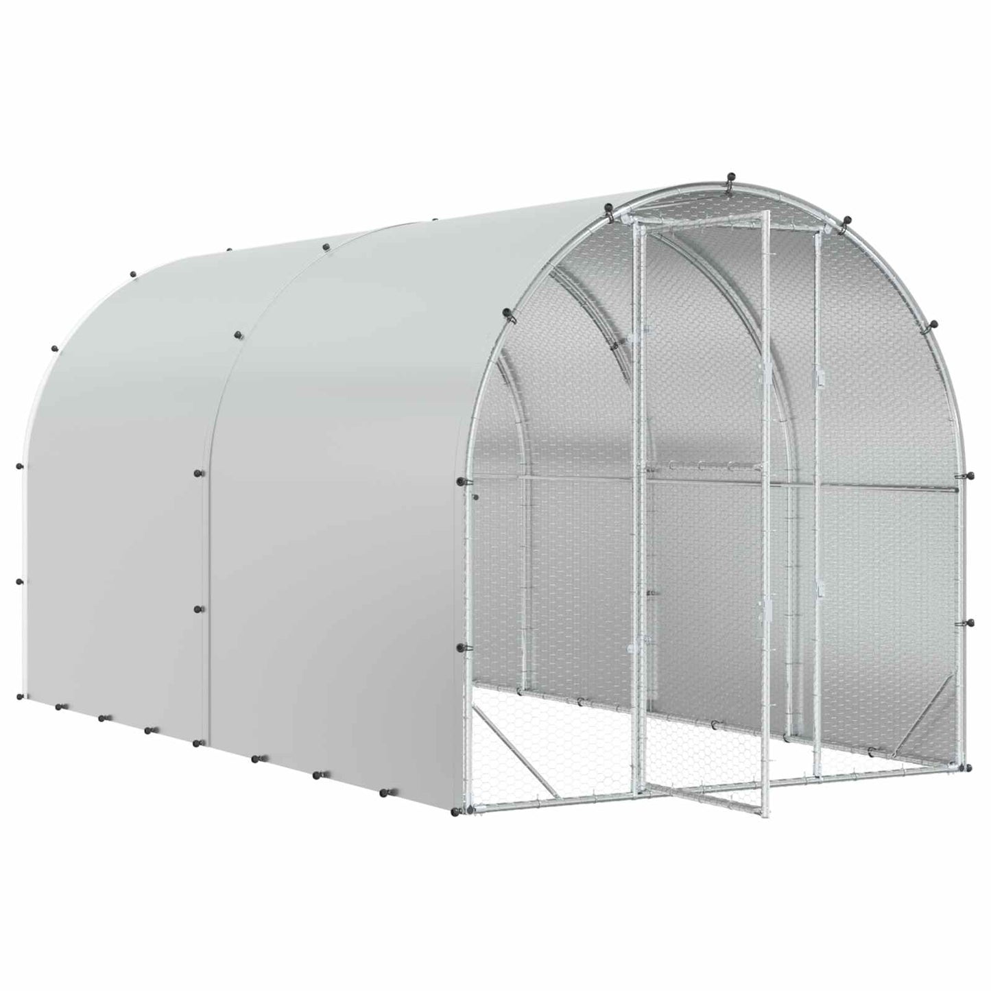 vidaXL Κοτέτσι Ασημί 400 x 200 x 200 εκ. Γαλβανισμένος Χάλυβας