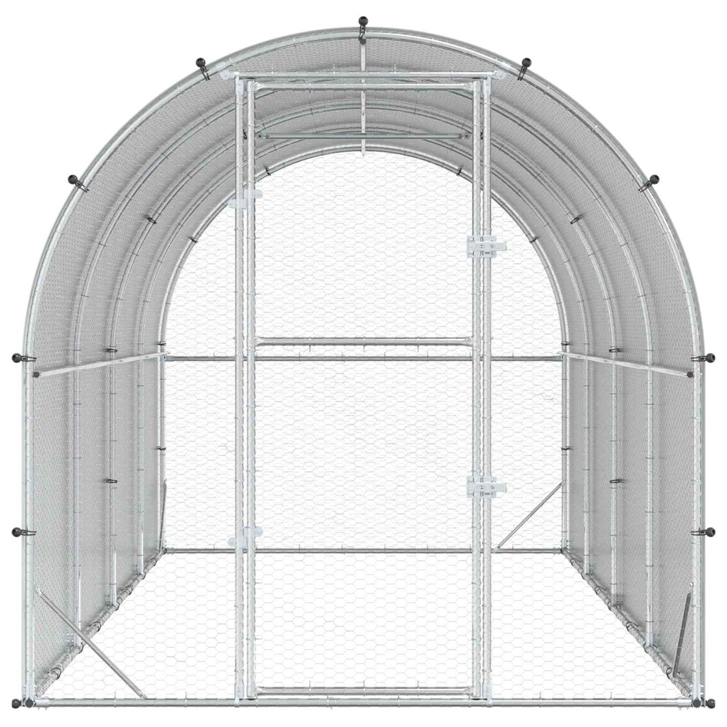 vidaXL Κοτέτσι Ασημί 400 x 200 x 200 εκ. Γαλβανισμένος Χάλυβας