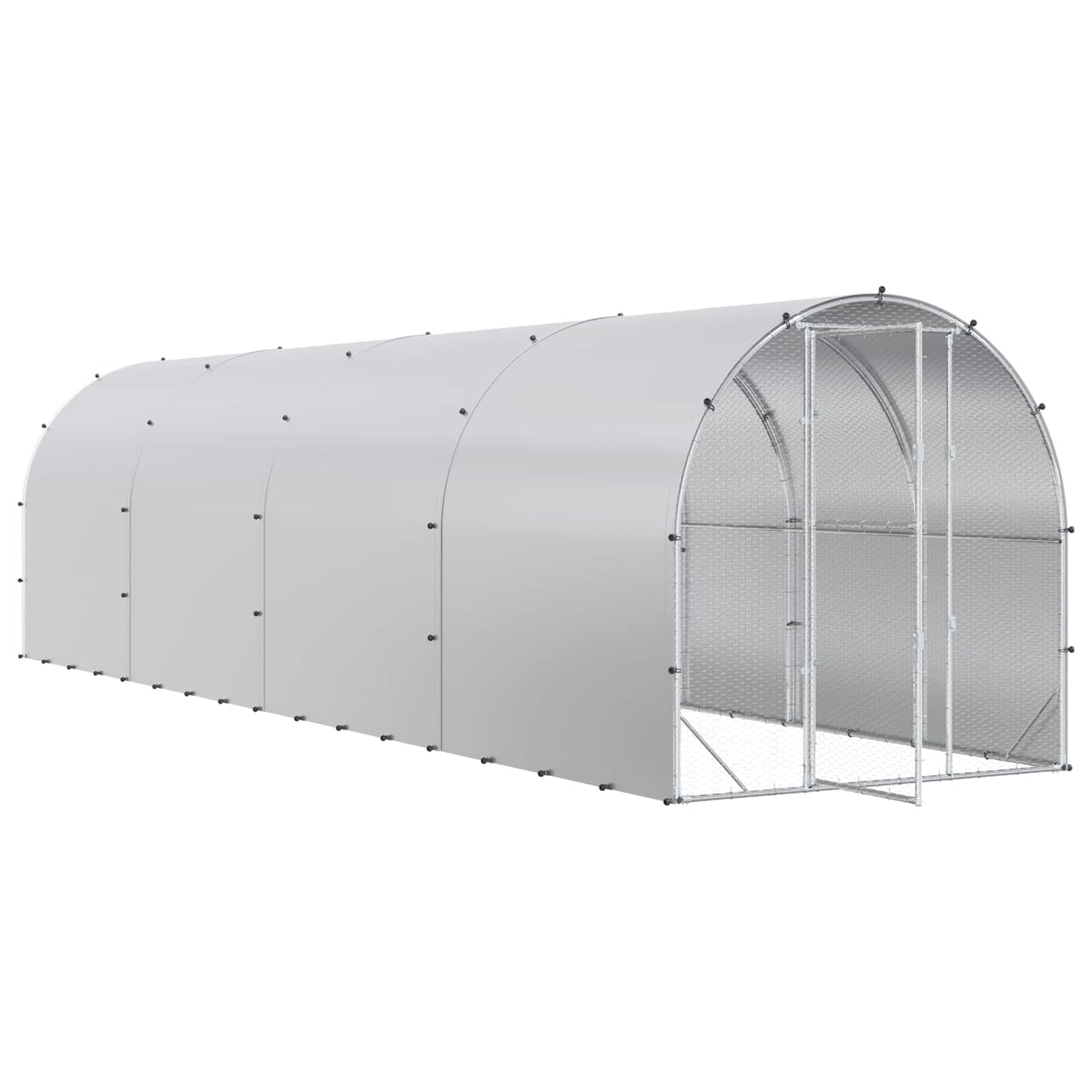 vidaXL Κοτέτσι Ασημί 800 x 200 x 200 εκ. Γαλβανισμένος Χάλυβας