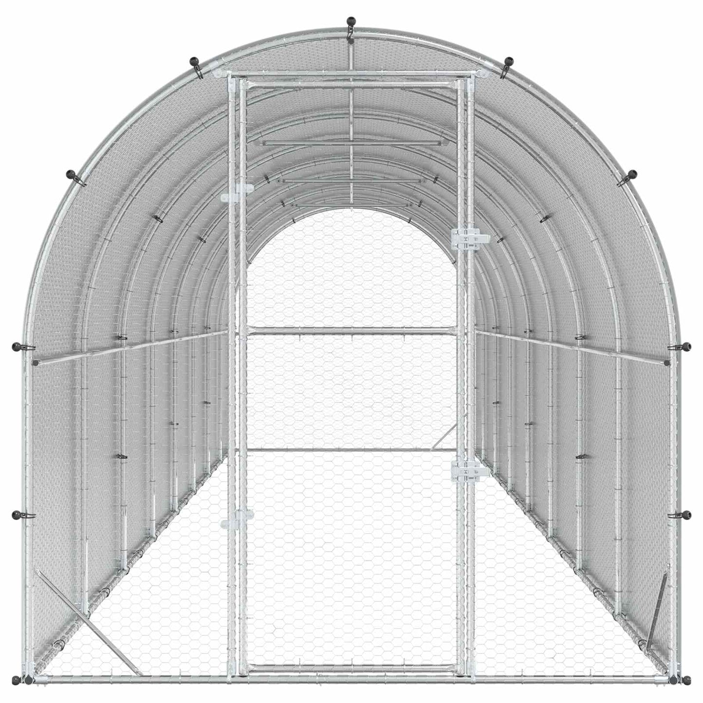 vidaXL Κοτέτσι Ασημί 800 x 200 x 200 εκ. Γαλβανισμένος Χάλυβας