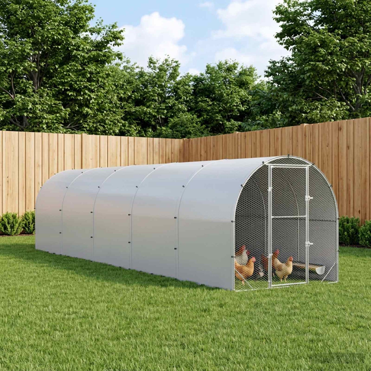 vidaXL Κοτέτσι Ασημί 1000 x 200 x 200 εκ. Γαλβανισμένος Χάλυβας