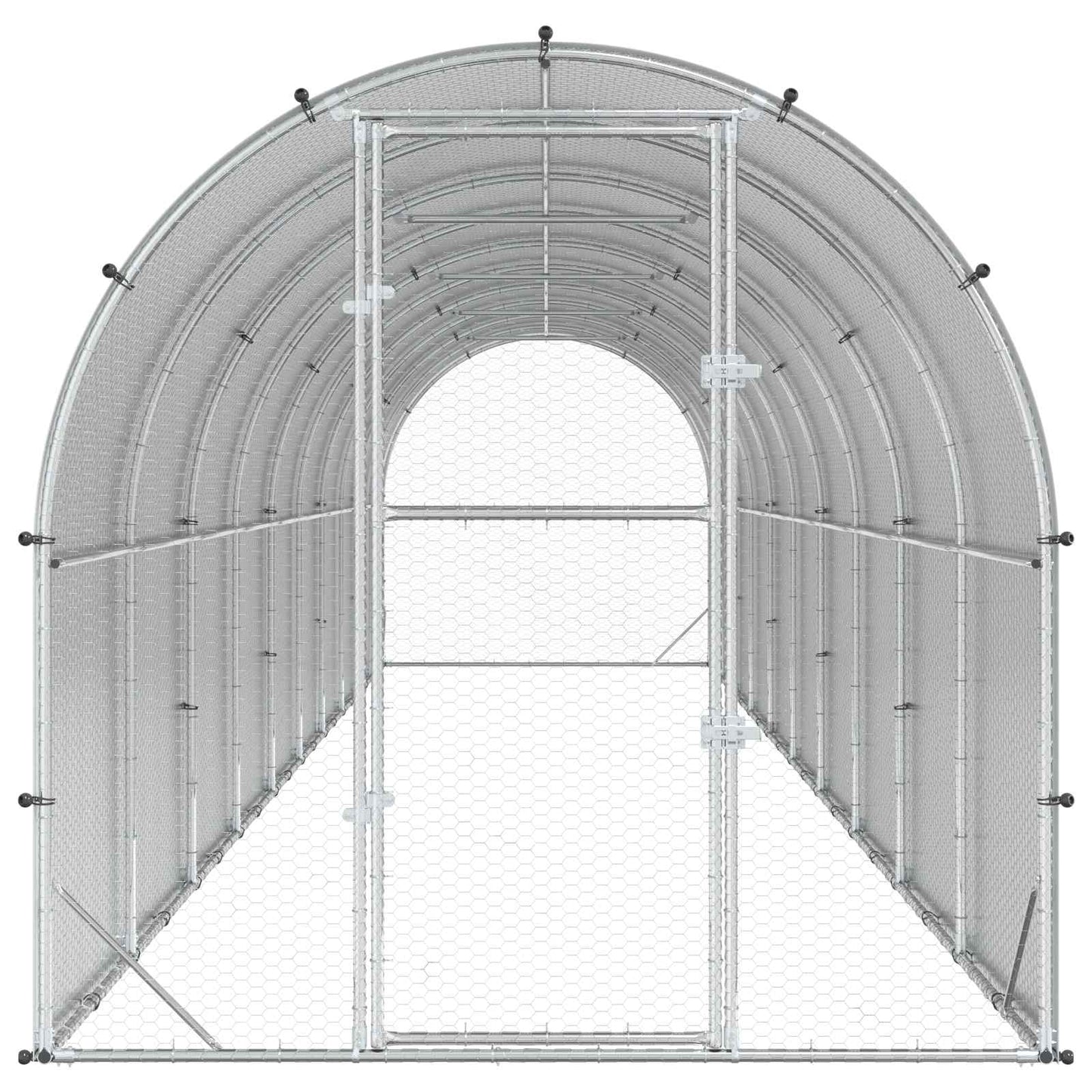 vidaXL Κοτέτσι Ασημί 1000 x 200 x 200 εκ. Γαλβανισμένος Χάλυβας
