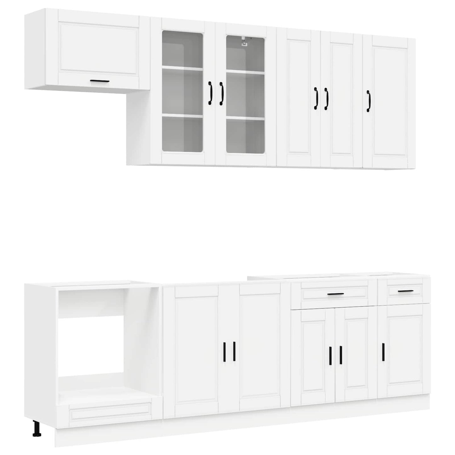 vidaXL Μονάδα κουζίνας PORTO 8 pcs Λευκό Επεξεργασμένο Ξύλο