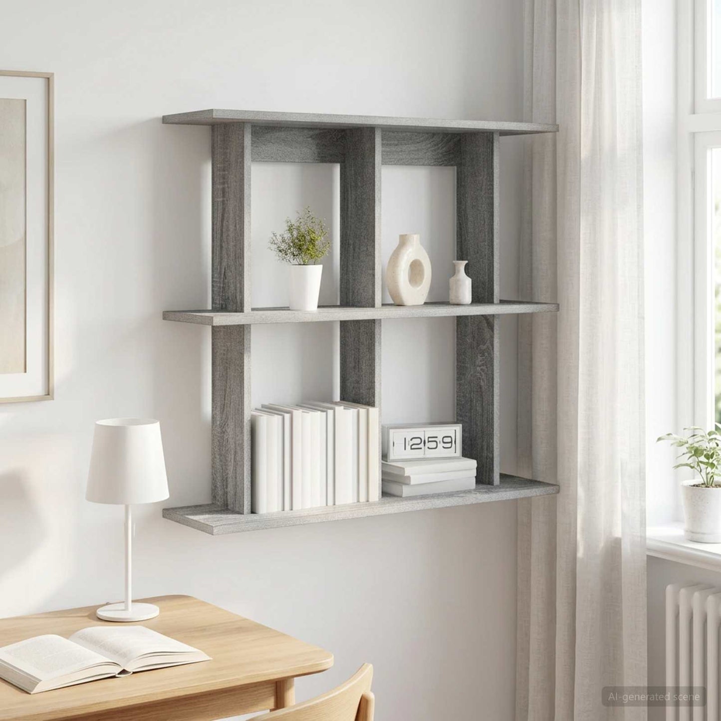 vidaXL Ράφι Τοίχου Επιτοίχιο Γκρι Sonoma 80 x 20 x 75 εκ