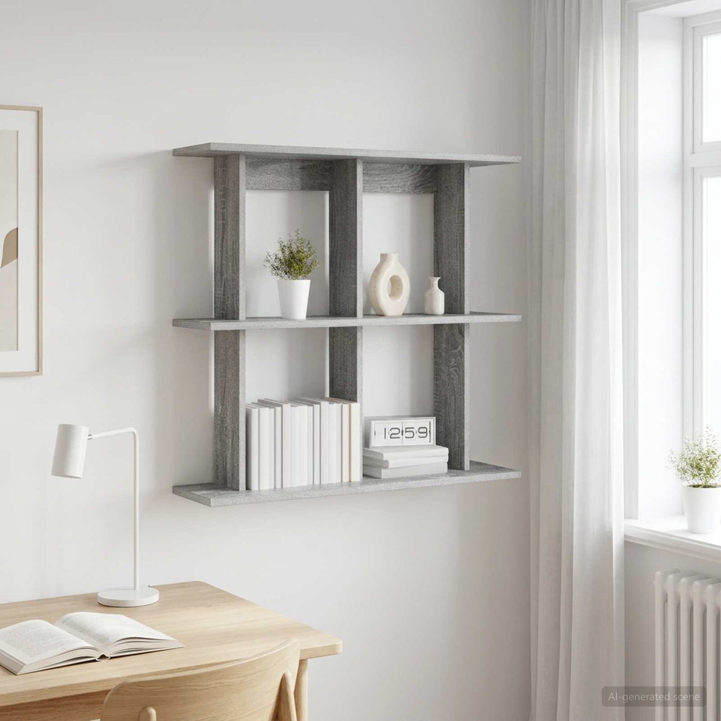 vidaXL Ράφι Τοίχου Επιτοίχιο Γκρι Sonoma 100 x 20 x 75 εκ