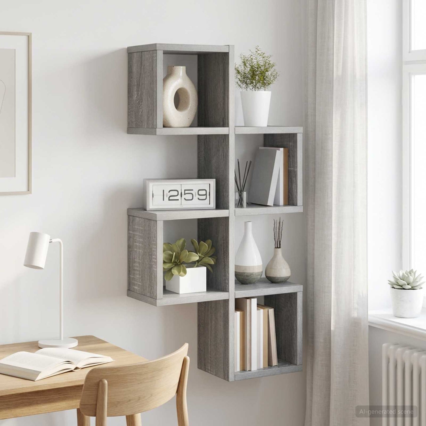 vidaXL Ράφι Τοίχου Επιτοίχιο Γκρι Sonoma 39 x 15 x 76 εκ