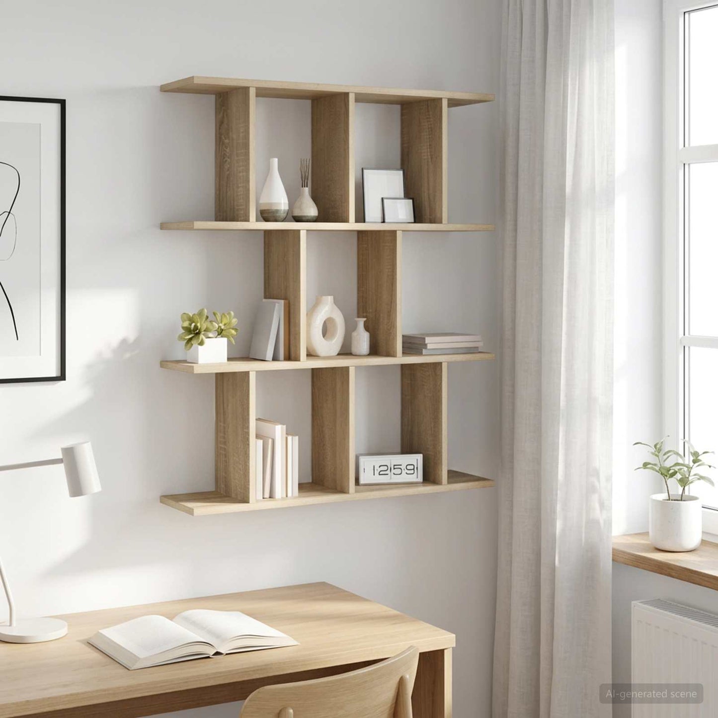 vidaXL Ράφι Τοίχου Sonoma Δρυς 80 x 20 x 96 εκ. Επεξεργασμένο Ξύλο