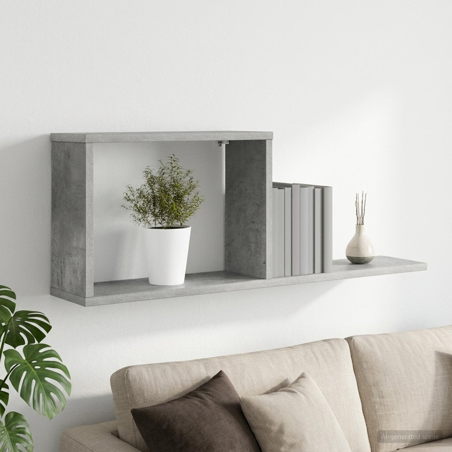 vidaXL Κρεμαστά ράφια Γκρι Σκυροδέματος 80 x 15 x 30 εκ