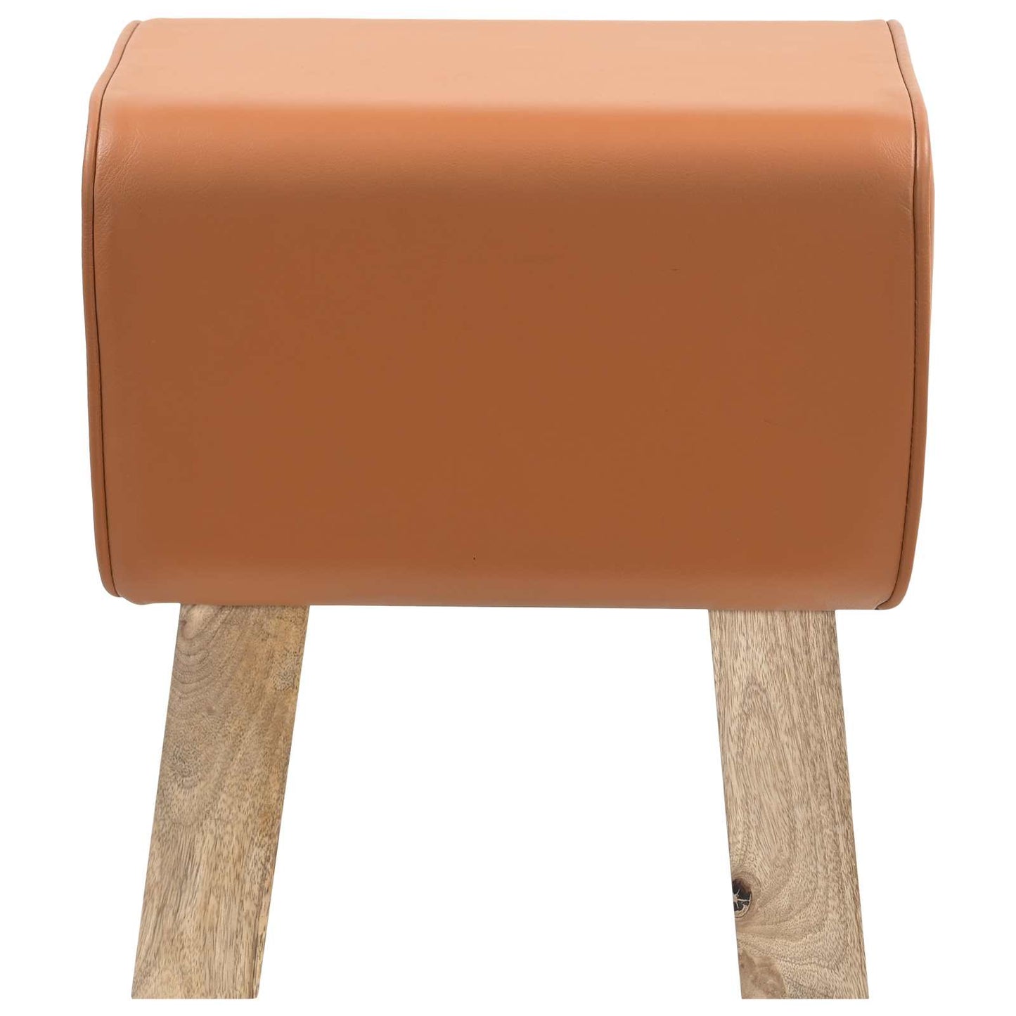 vidaXL παγκάκι 40 x 30 x 45 cm Αληθινό Δέρμα Καφέ
