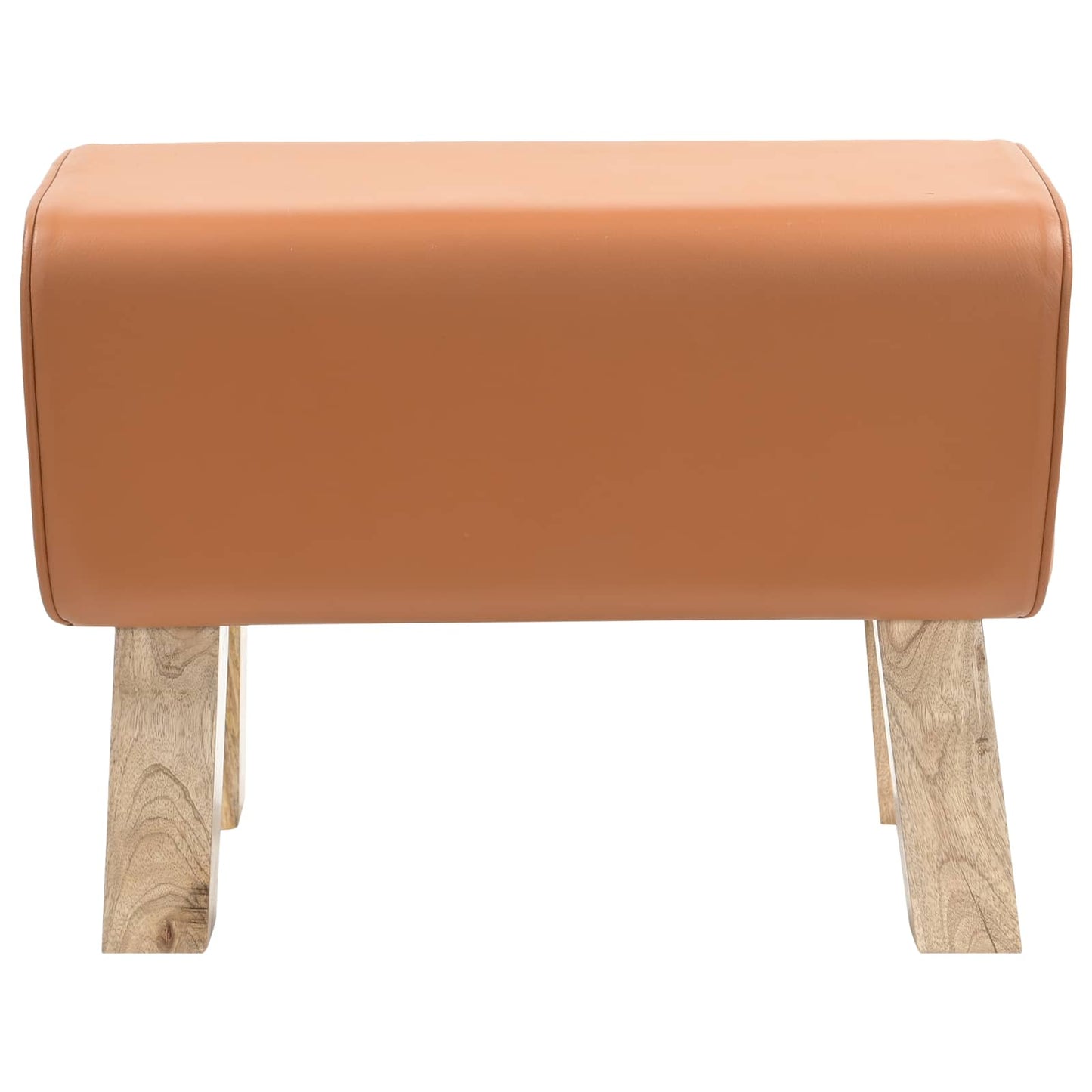 vidaXL παγκάκι 60 x 30 x 45 cm Αληθινό Δέρμα Καφέ