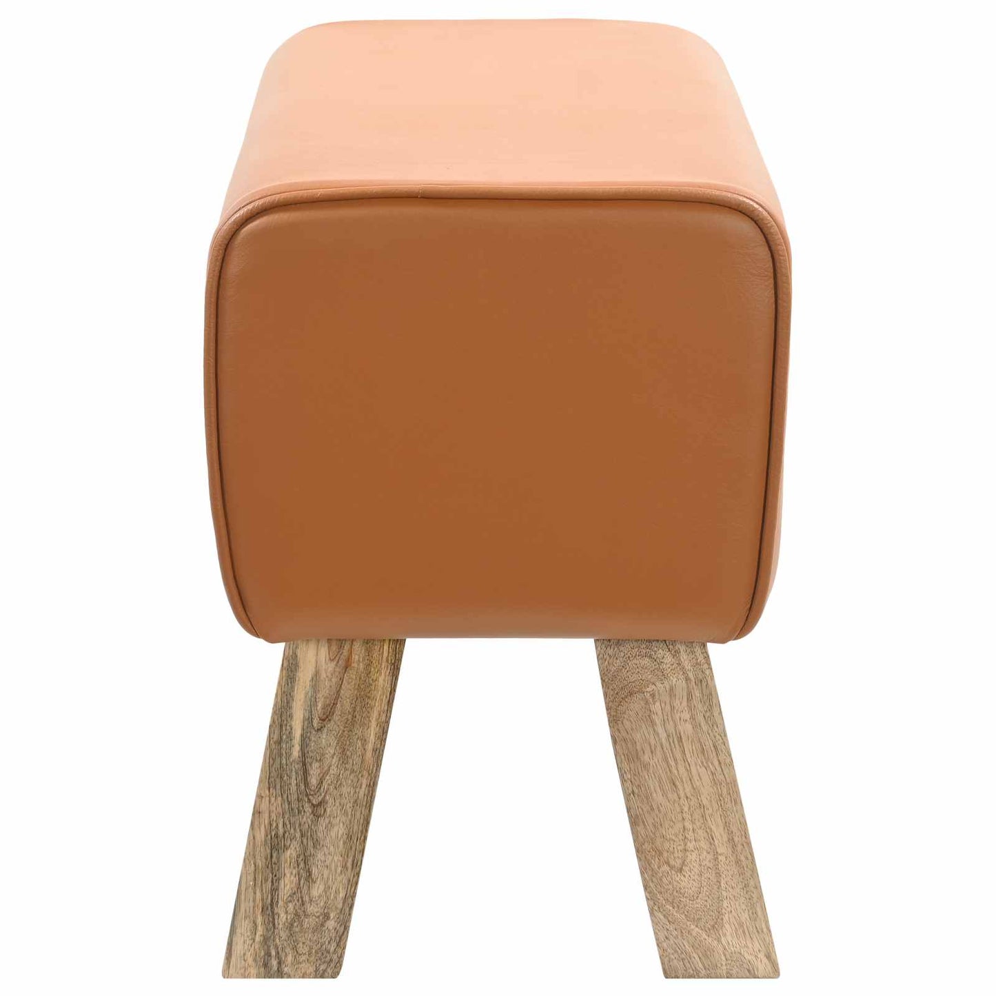 vidaXL παγκάκι 60 x 30 x 45 cm Αληθινό Δέρμα Καφέ