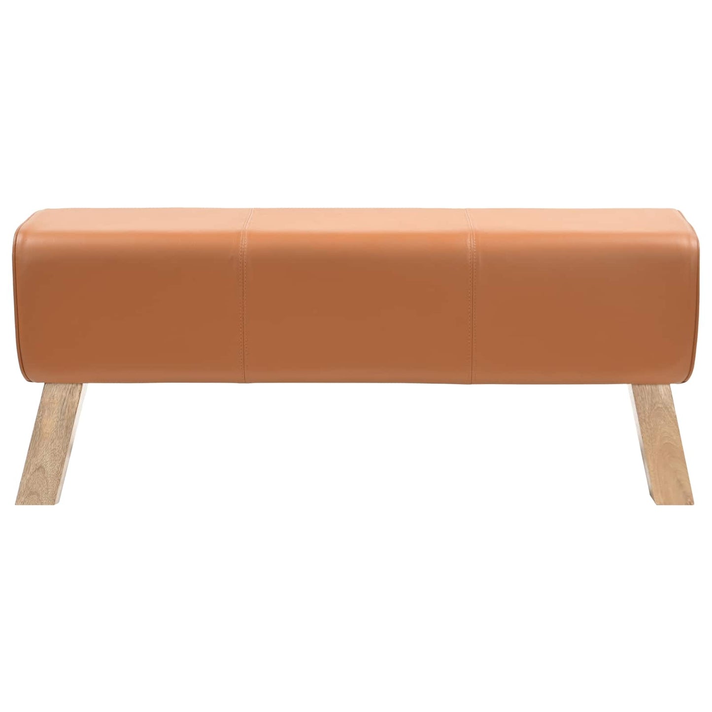 vidaXL παγκάκι 110 x 30 x 45 εκ. Αληθινό Δέρμα Καφέ