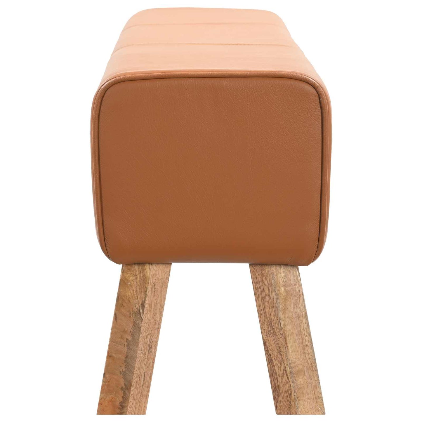 vidaXL παγκάκι 110 x 30 x 45 εκ. Αληθινό Δέρμα Καφέ