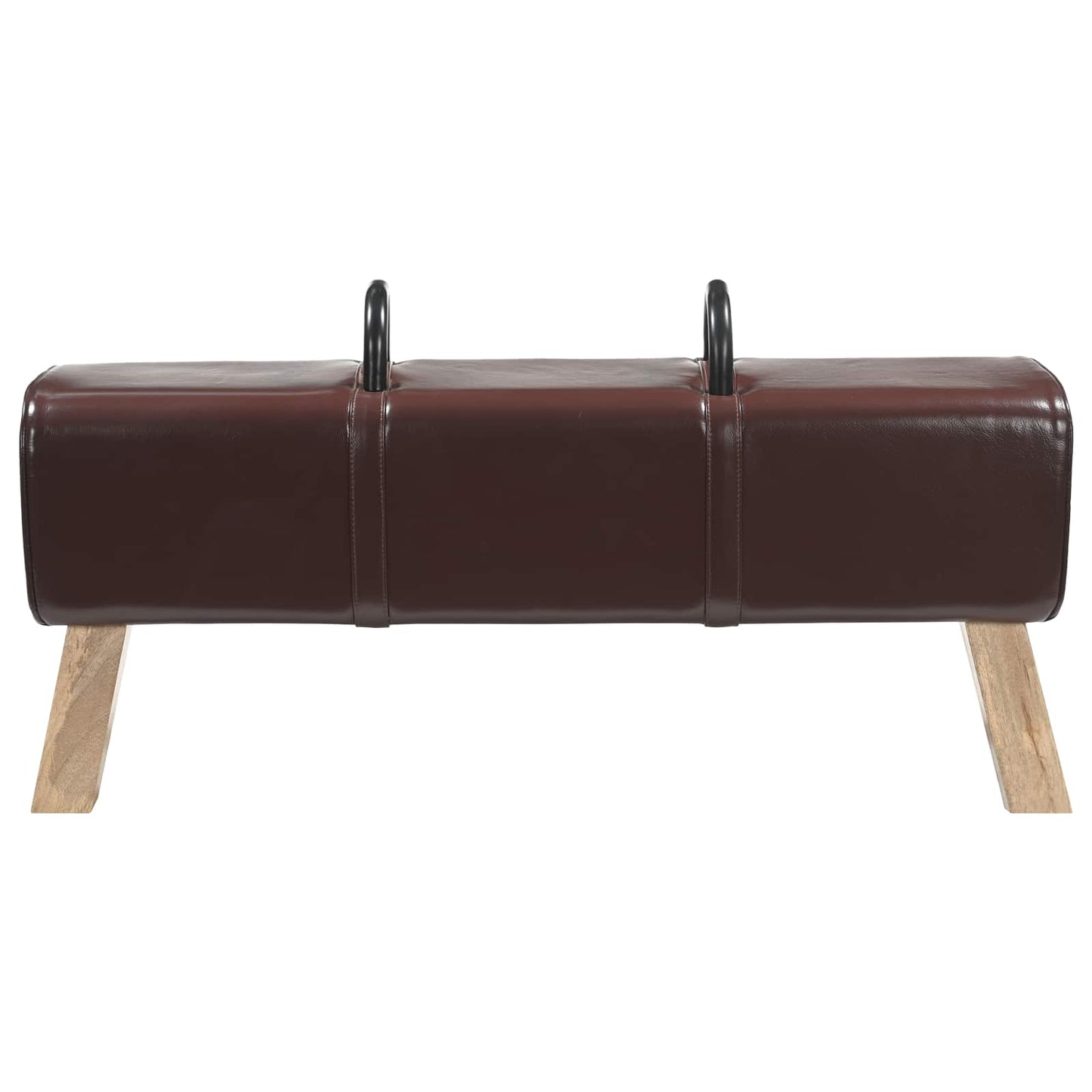 vidaXL παγκάκι Σκούρο Καφέ 110 x 30 x 45 εκ. Αληθινό Δέρμα