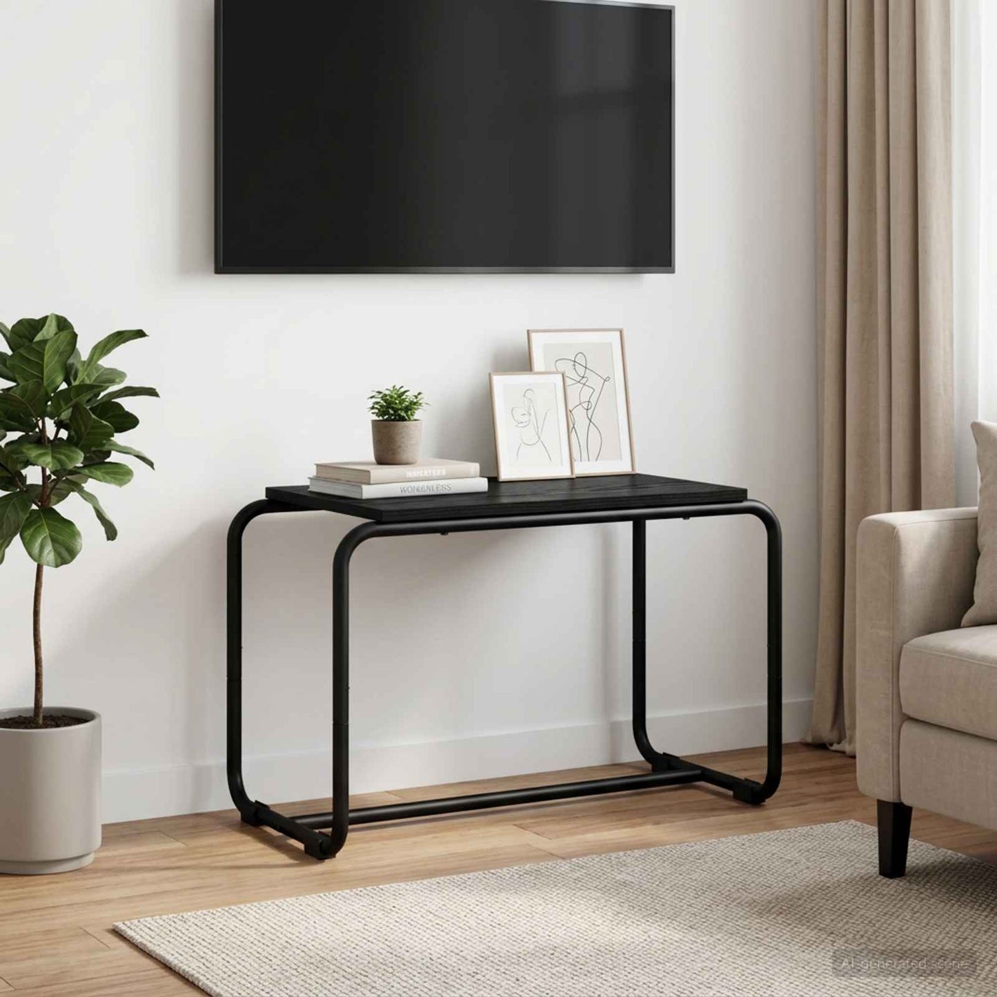 vidaXL Βάση TV 60 x 35.5 x 42 cm Μαύρη Δρυς Επεξεργασμένο Ξύλο