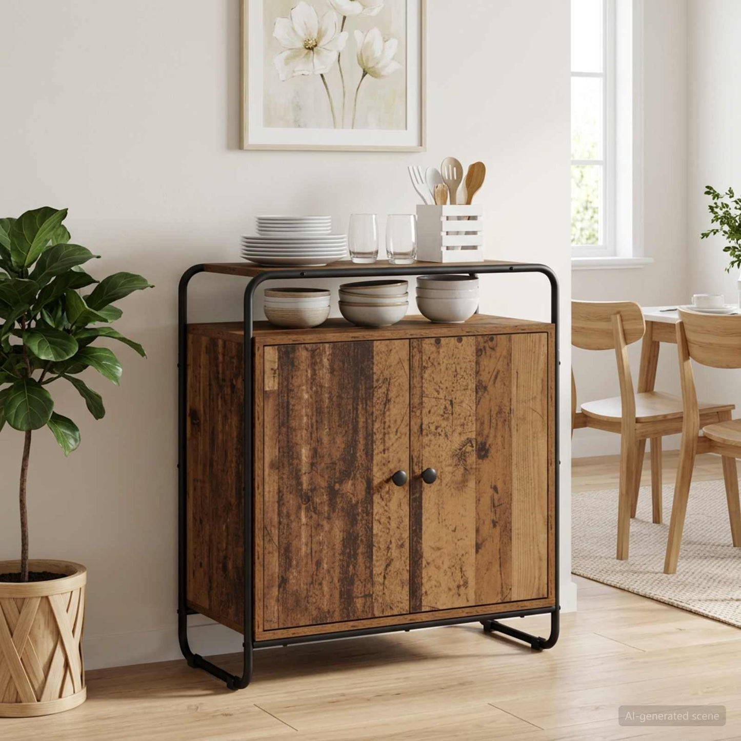 vidaXL Μπουφές Παλαιωμένο ξύλο 68 x 35 x 75 cm Επεξεργασμένο Ξύλο