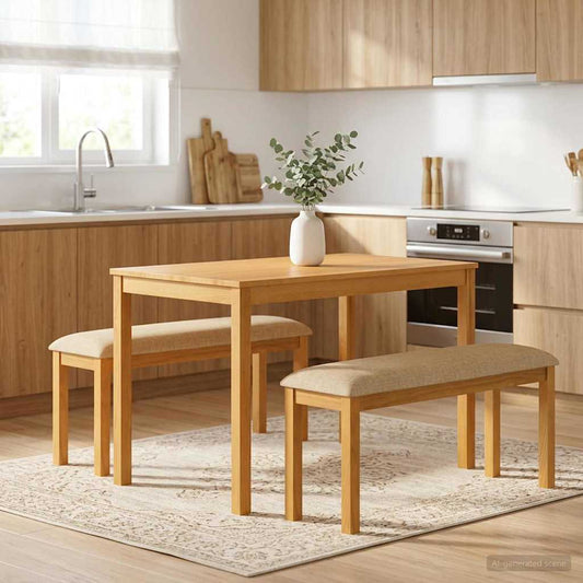 vidaXL Καθιστικό Σαλονιού 95 x 32 x 45 εκ. Στερεό Ξύλο Δρυός Μπεζ