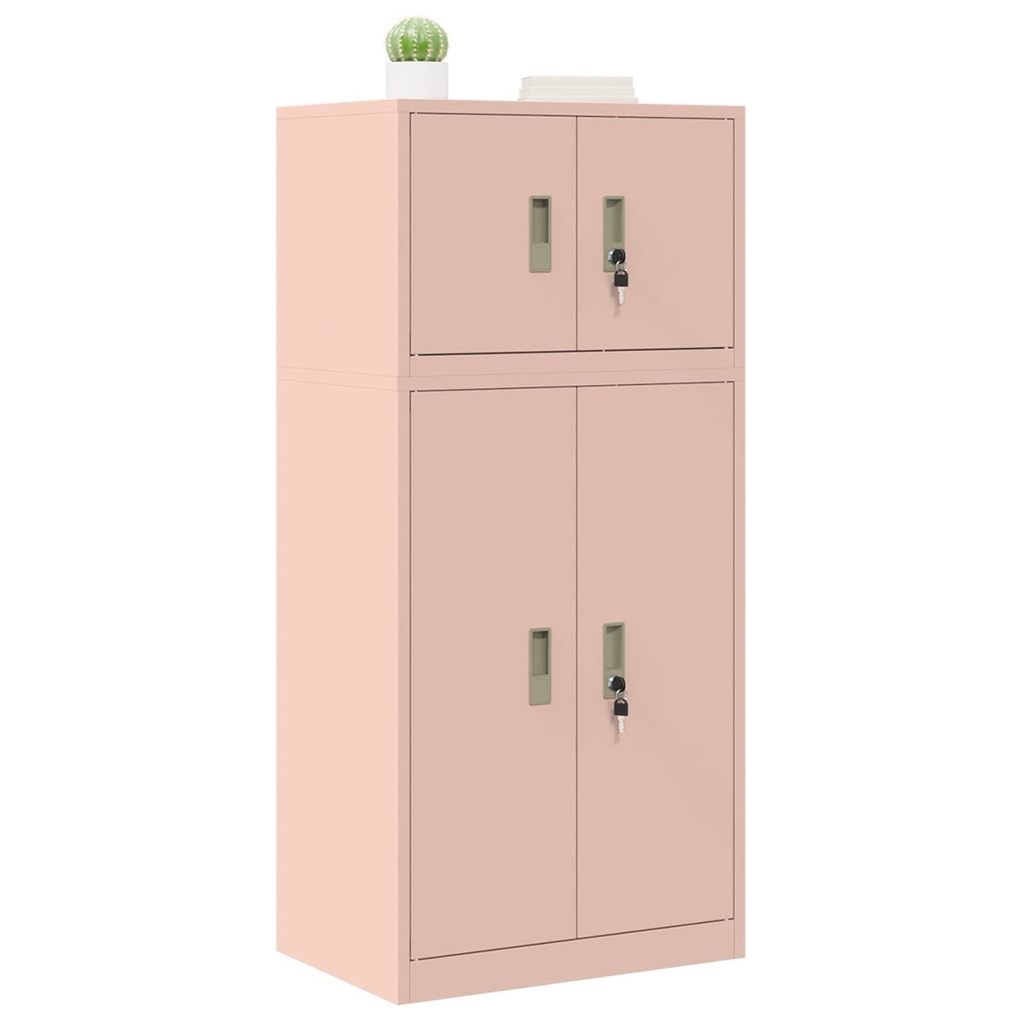 vidaXL Ντουλάπι αποθήκευσης 2 τμχ. Ροζ 60 x 40 x 130 εκ Ατσάλι