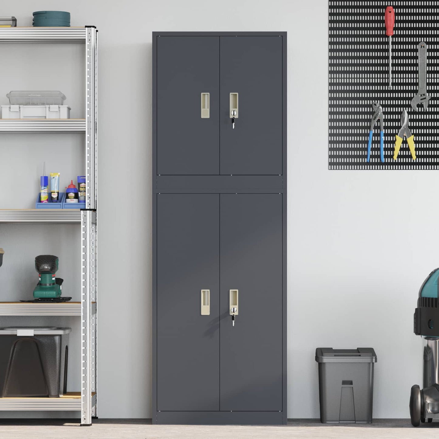 vidaXL Ντουλάπι αποθήκευσης 2 τμχ. Ανθρακί 60 x 40 x 175 εκ Ατσάλι
