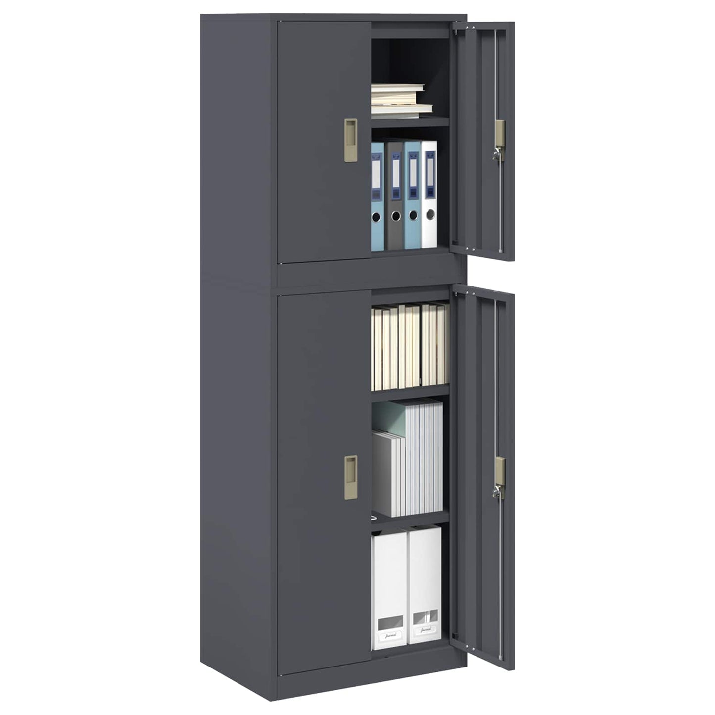 vidaXL Ντουλάπι αποθήκευσης 2 τμχ. Ανθρακί 60 x 40 x 175 εκ Ατσάλι