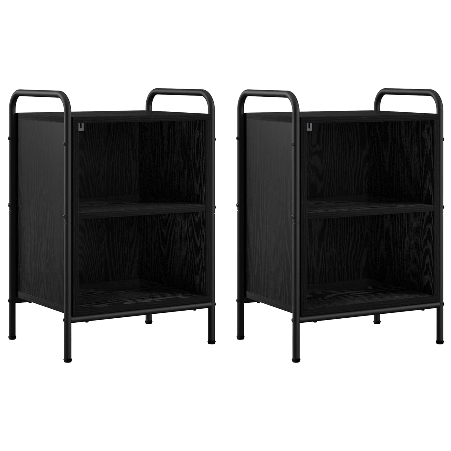 vidaXL Κομοδίνο 2 τμχ. Μαύρη Δρυς 40 x 30 x 60 cm Επεξεργασμένο Ξύλο