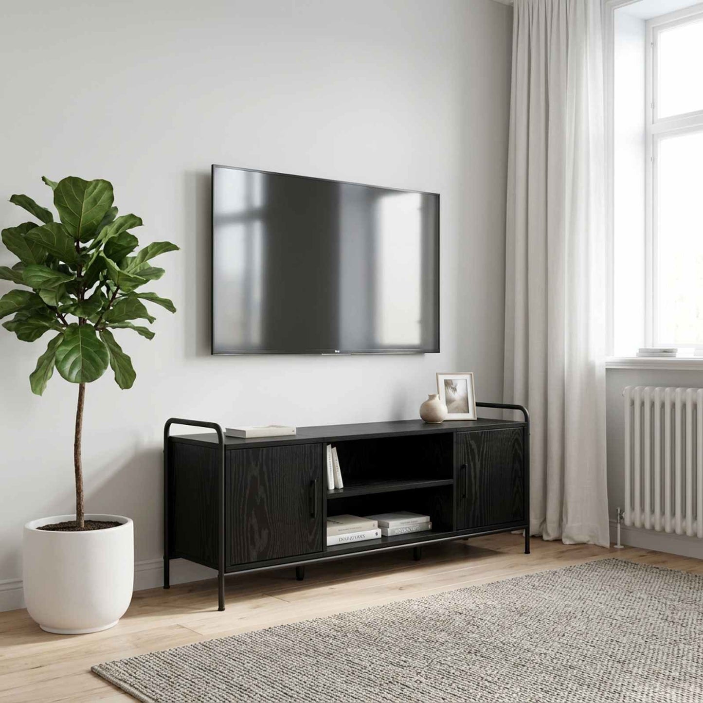 vidaXL Ντουλάπι TV 119 x 33 x 50 cm Μαύρη Δρυς